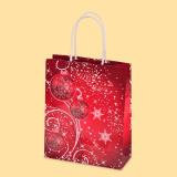 Чанта "Коледни орнаменти", червена S1-452 0