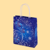 Чанта "Коледни орнаменти", синя S1-451 0