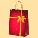 Чанта "Подаръчна" със златна панделка L1-857 0