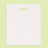 Чанта с подсилена дръжка, бяла 40/45+5 LDPE 0