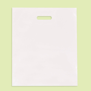 Чанта с подсилена дръжка, бяла 40/45+5 LDPE 0