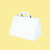 Хартиена чанта с широко дъно "Take away", бяла FSC MIX 0