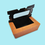 Картонени кутии за храна с капак и прозорец 14/8/5 cm, кафяв/черен 1