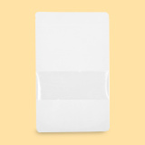 Стоящ хартиен плик с цип 25х34+(2х5), бял с прозорец 0